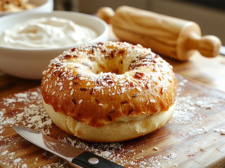 boiling golden chewy bagels
