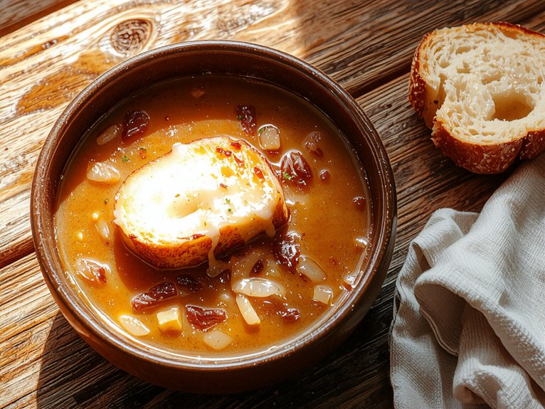 caramelized onions broth soup