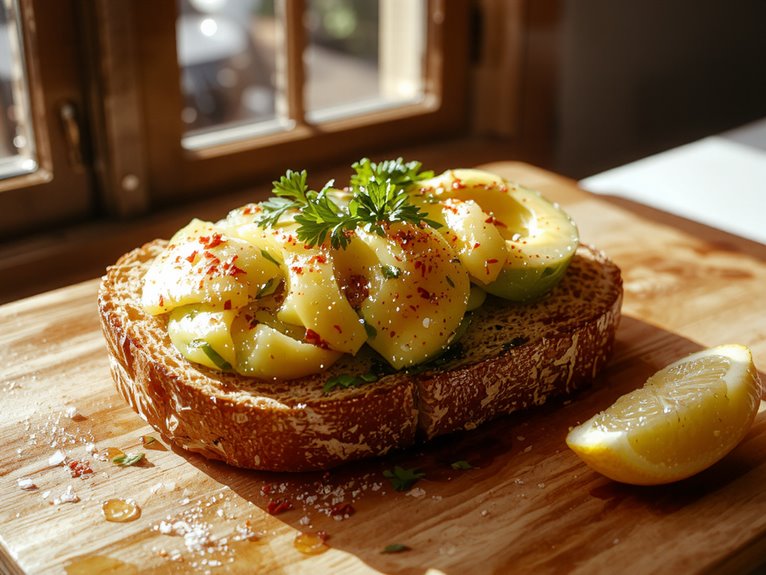creamy avocado on toast