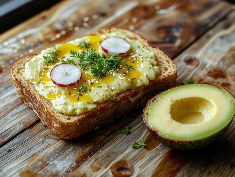 creamy avocado toast breakfast