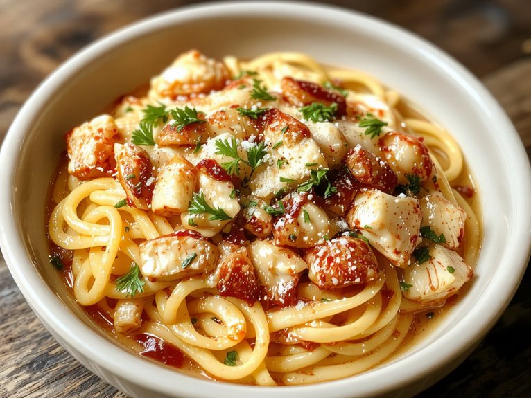 creamy baked chicken spaghetti