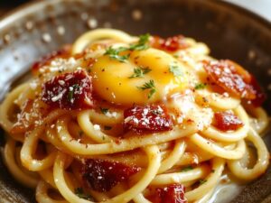 creamy pasta with eggs