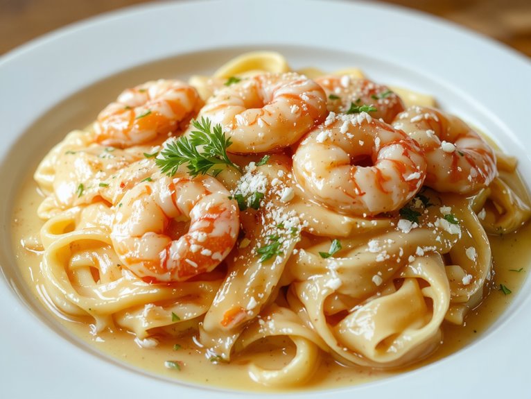 creamy shrimp pasta dish