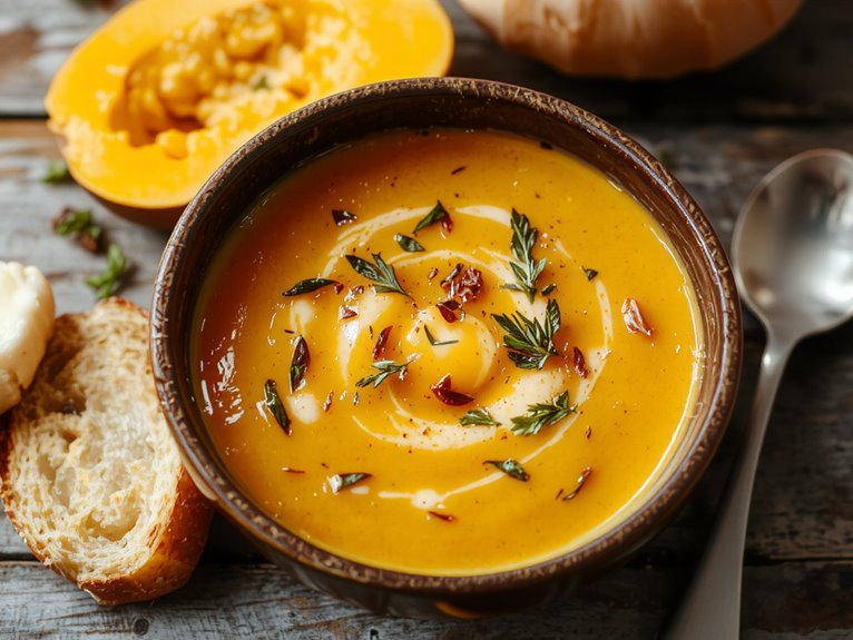 creamy spiced squash soup