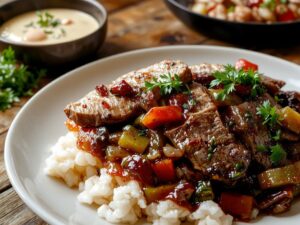 delicious homemade pepper steak