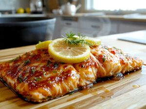 flaky herb infused salmon