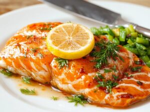 fresh herb salmon dish