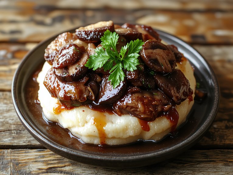 hearty beef mushroom dinner