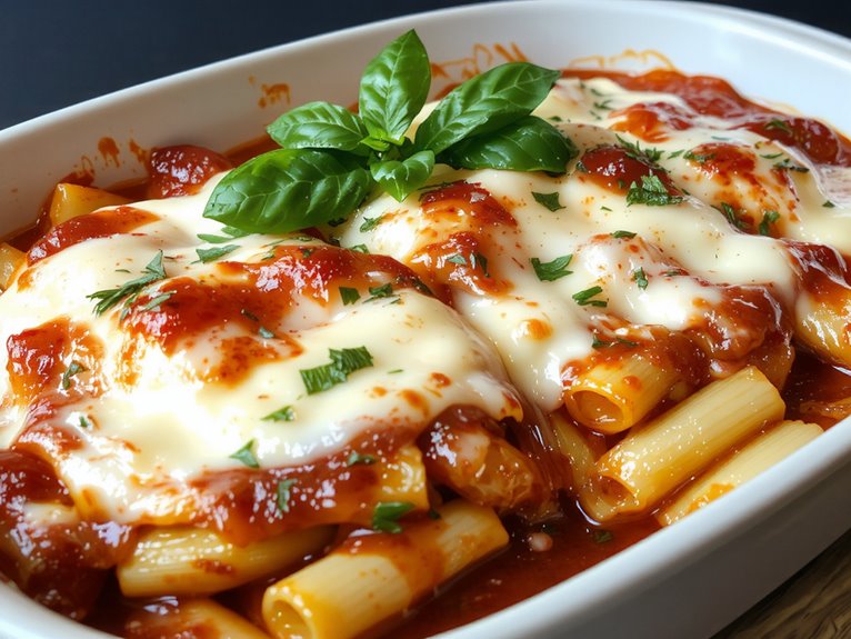 hearty cheesy pasta bake