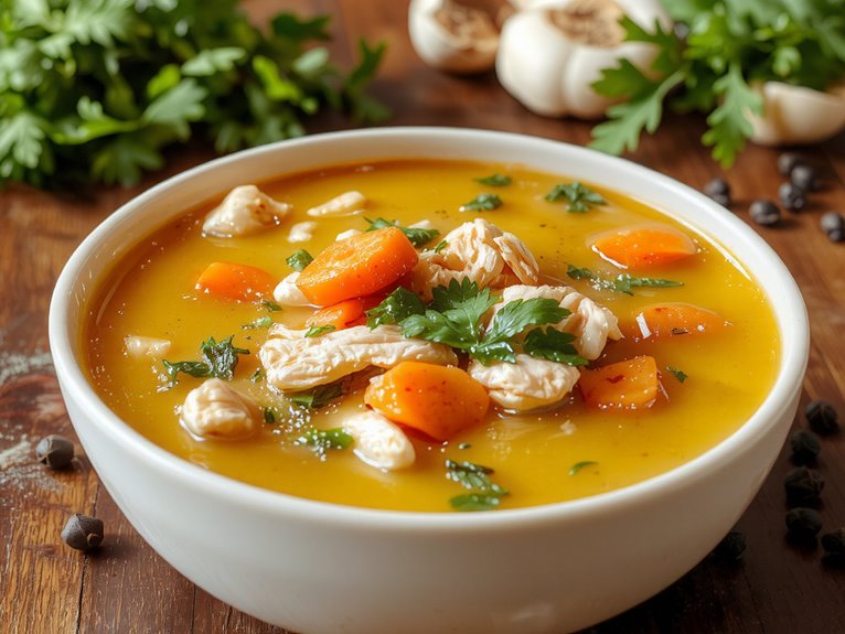 hearty comfort chicken broth