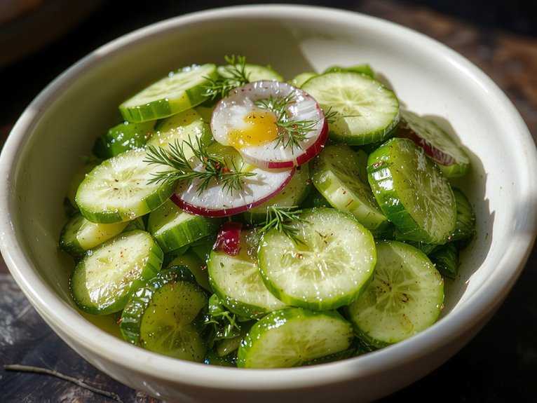 light tangy cucumber salad