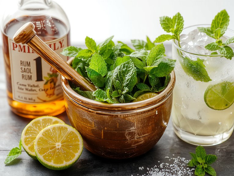 refreshing minty lime cocktail