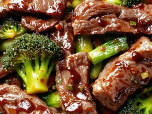 savory broccoli beef dish