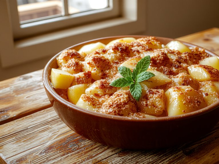 spiced apple crumble dessert