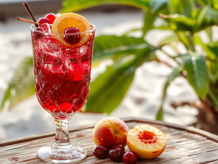 vibrant tropical cocktail creation