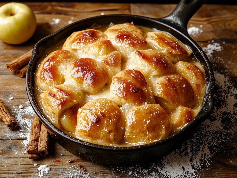 warm spiced apple cobbler